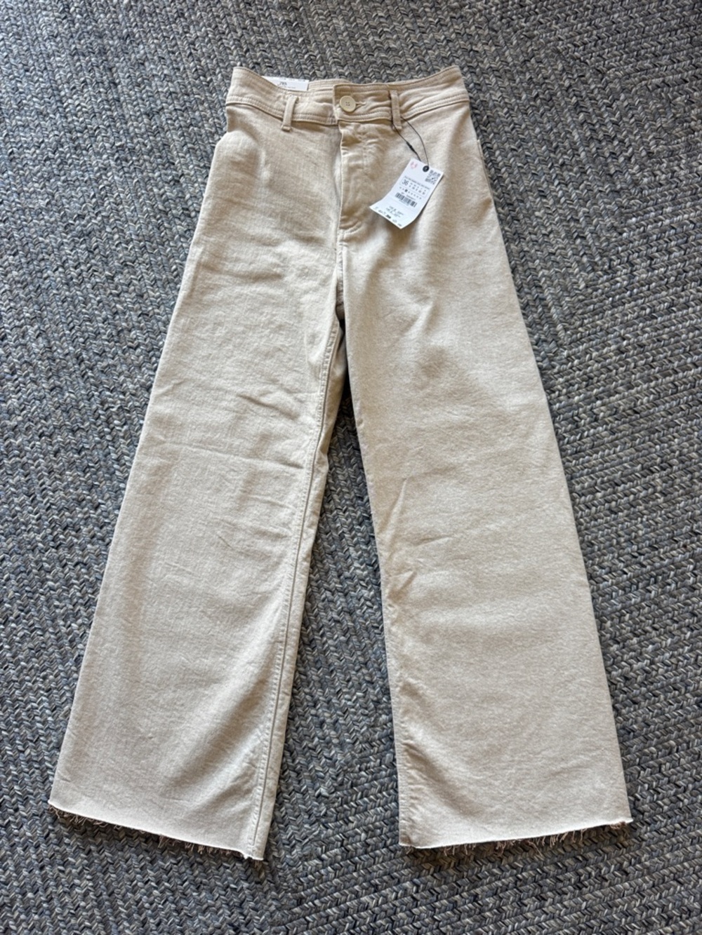 Zara Beige Wide-Leg Pants